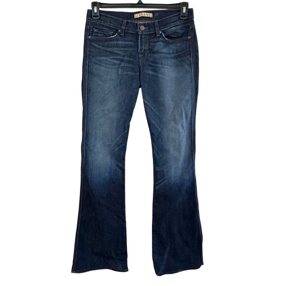 J Brand Womens Dark Wash Denim Flare Jeans Tyro 28 Mid-Rise Made In USA - Picture 1 of 5